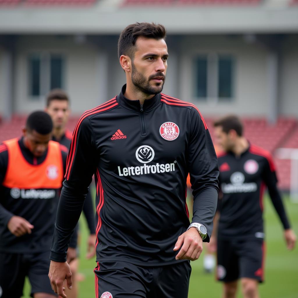 Ali Gül beim Training mit Bayer Leverkusen