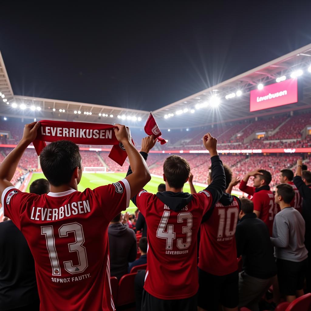 All-MC Leverkusen Fans feiern ein Tor