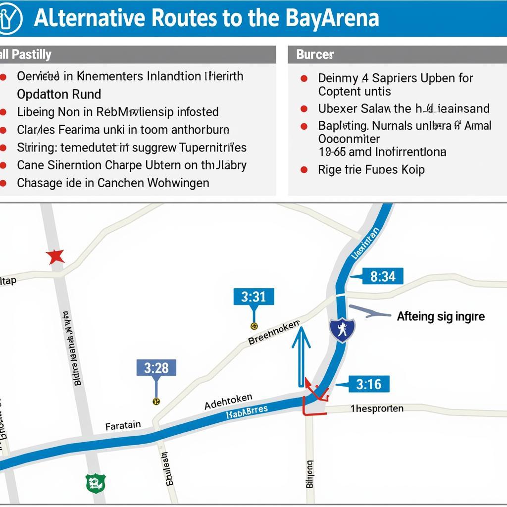 Alternative Routen zur BayArena Leverkusen