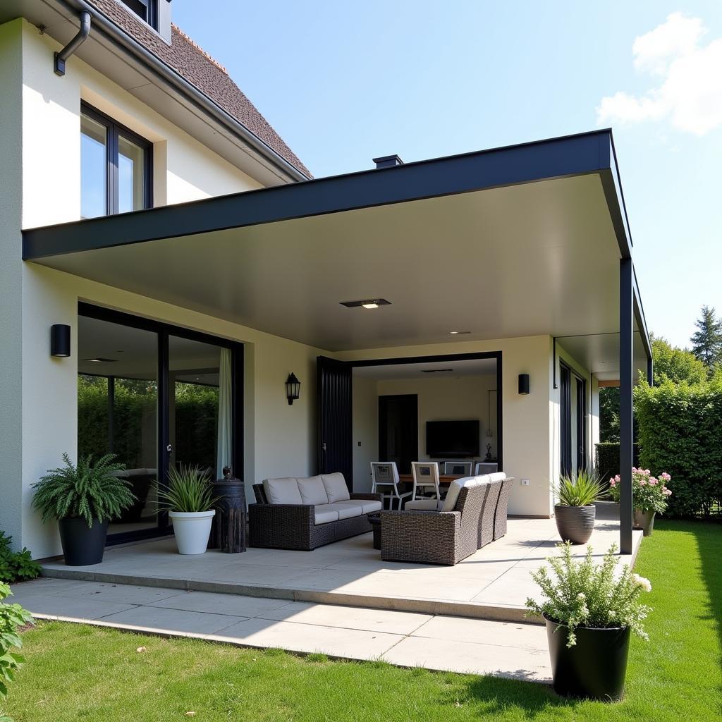 Moderne Alu Terrassenüberdachung in Leverkusen