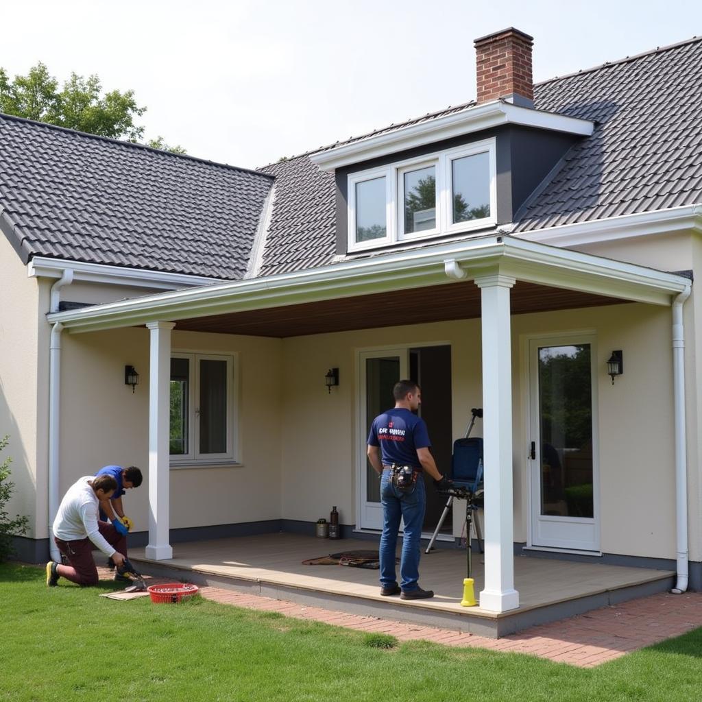 Professionelle Montage einer Alu Terrassenüberdachung in Leverkusen