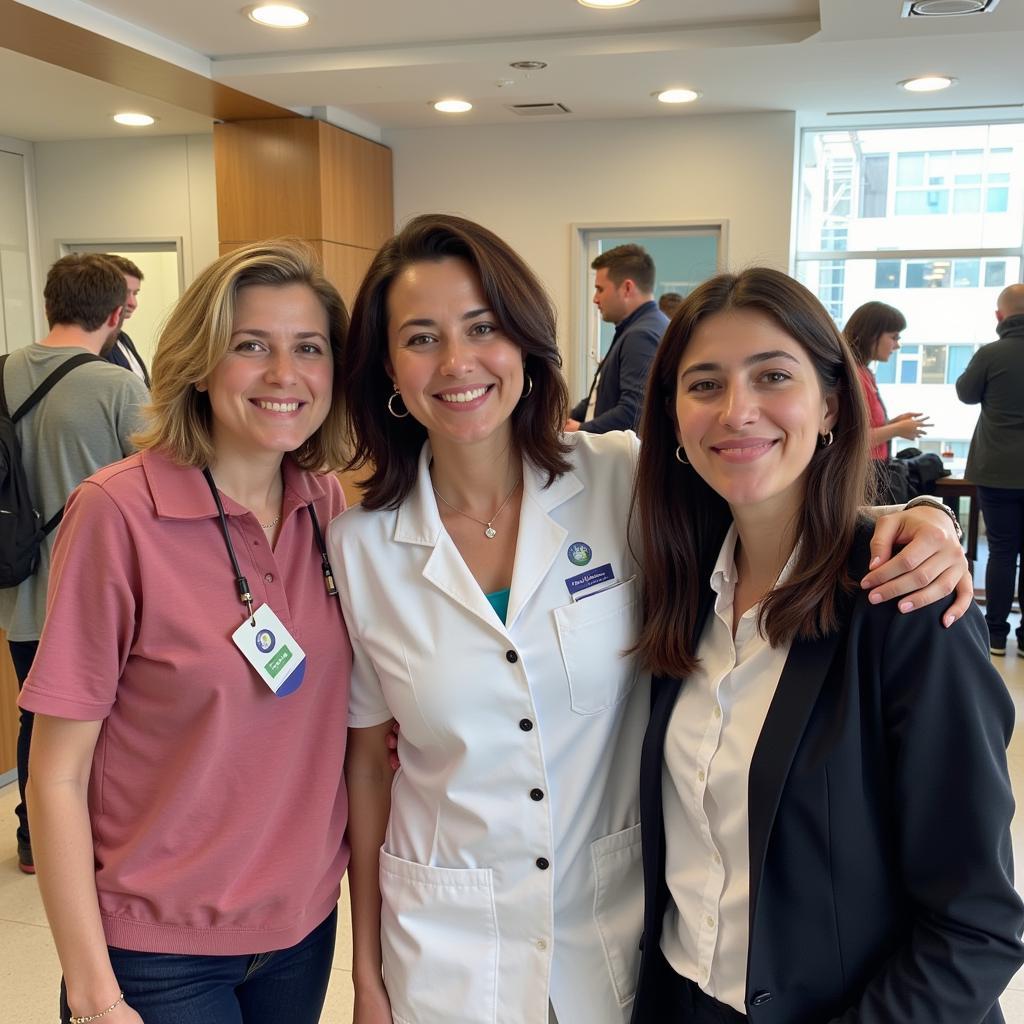 Amelia Bajrami macht Fotos mit Patienten im Klinikum Leverkusen im Oktober 2018