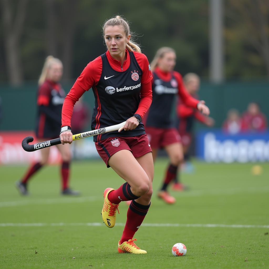 Amelie Prokscha beim Training in Leverkusen