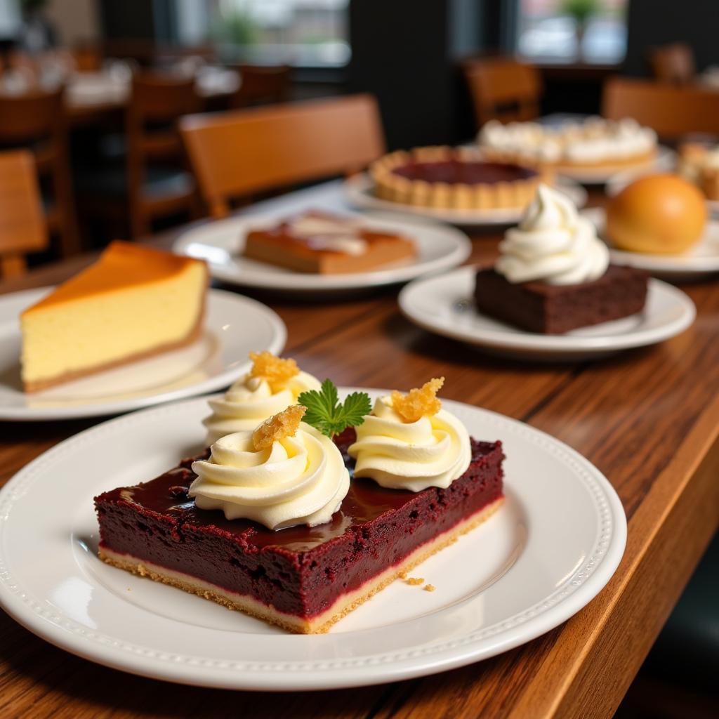 Auswahl an amerikanischen Desserts in einem Restaurant in Leverkusen