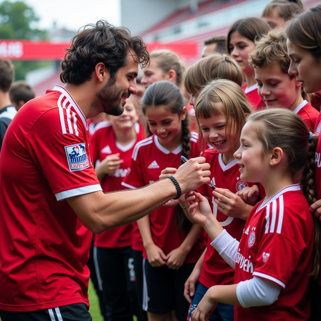 Andrea Filippini und die Fans in Leverkusen