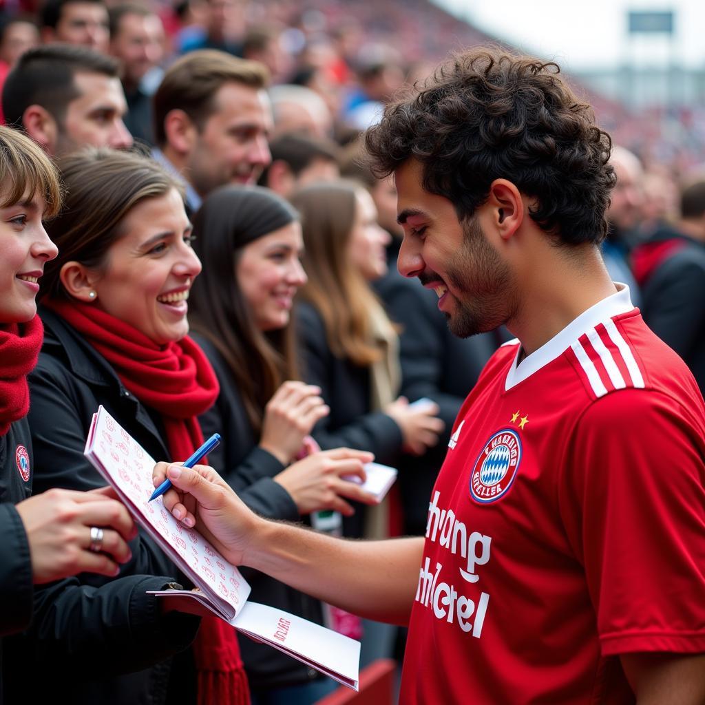 Andrea Monreal mit Fans in Leverkusen -  Die enge Verbindung