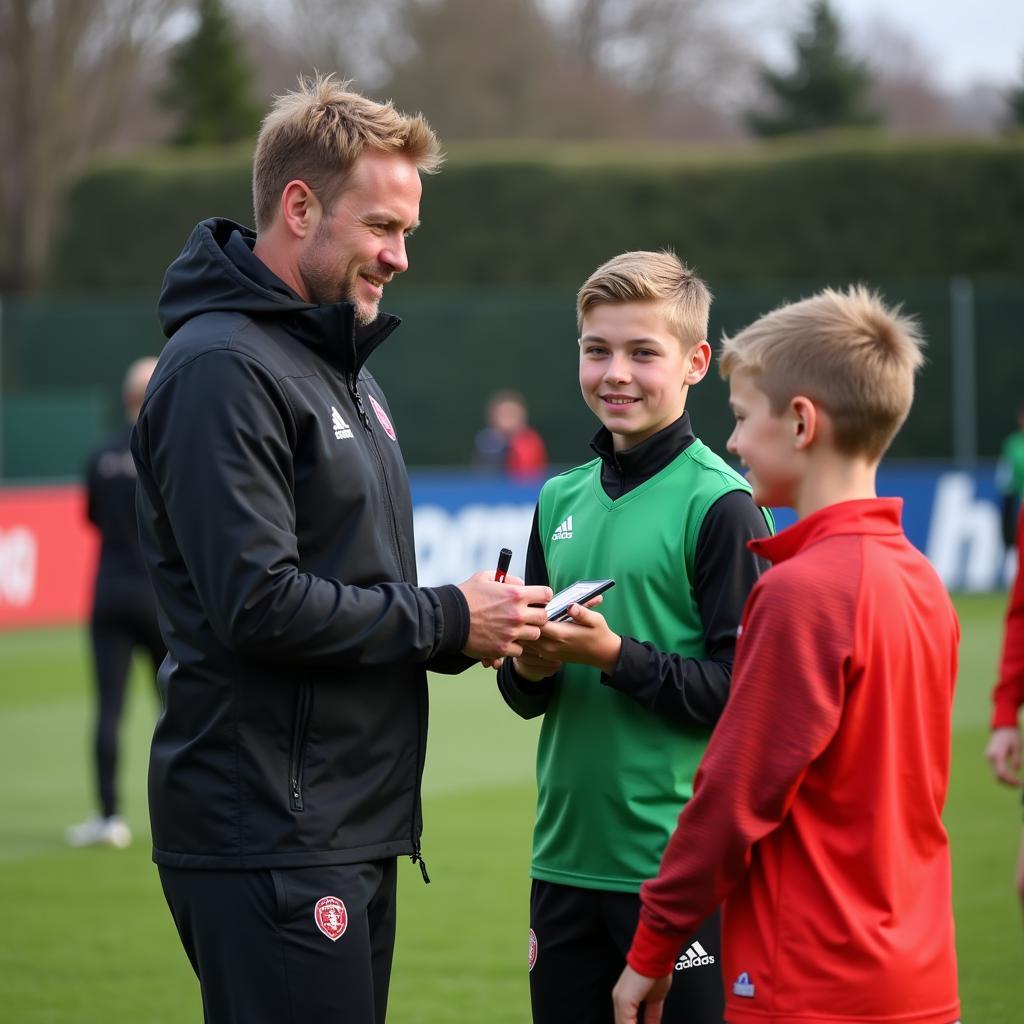 Andreas Brenken bei der Sichtung junger Talente für Bayer 04 Leverkusen