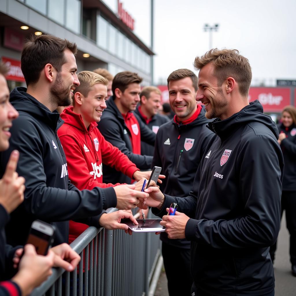 Andreas Diedenhofen trifft Fans von Bayer Leverkusen.