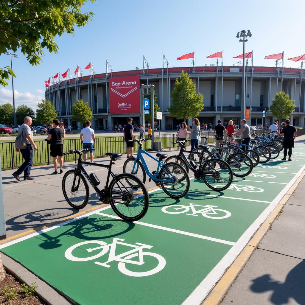 Anreise mit dem Fahrrad zur BayArena