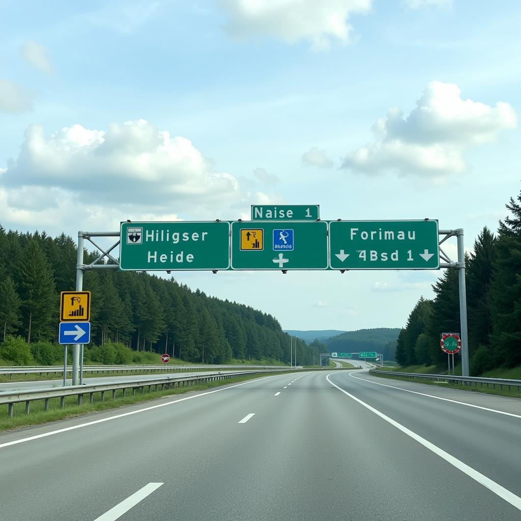 Anfahrt zur Raststätte Ohligser Heide Richtung Leverkusen