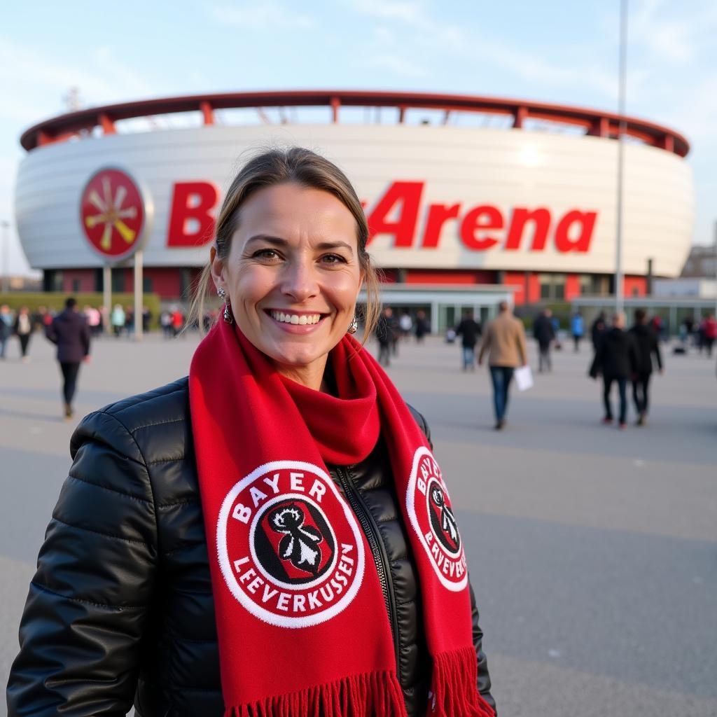 Angelika Nattermann im Bayer Leverkusen Stadion