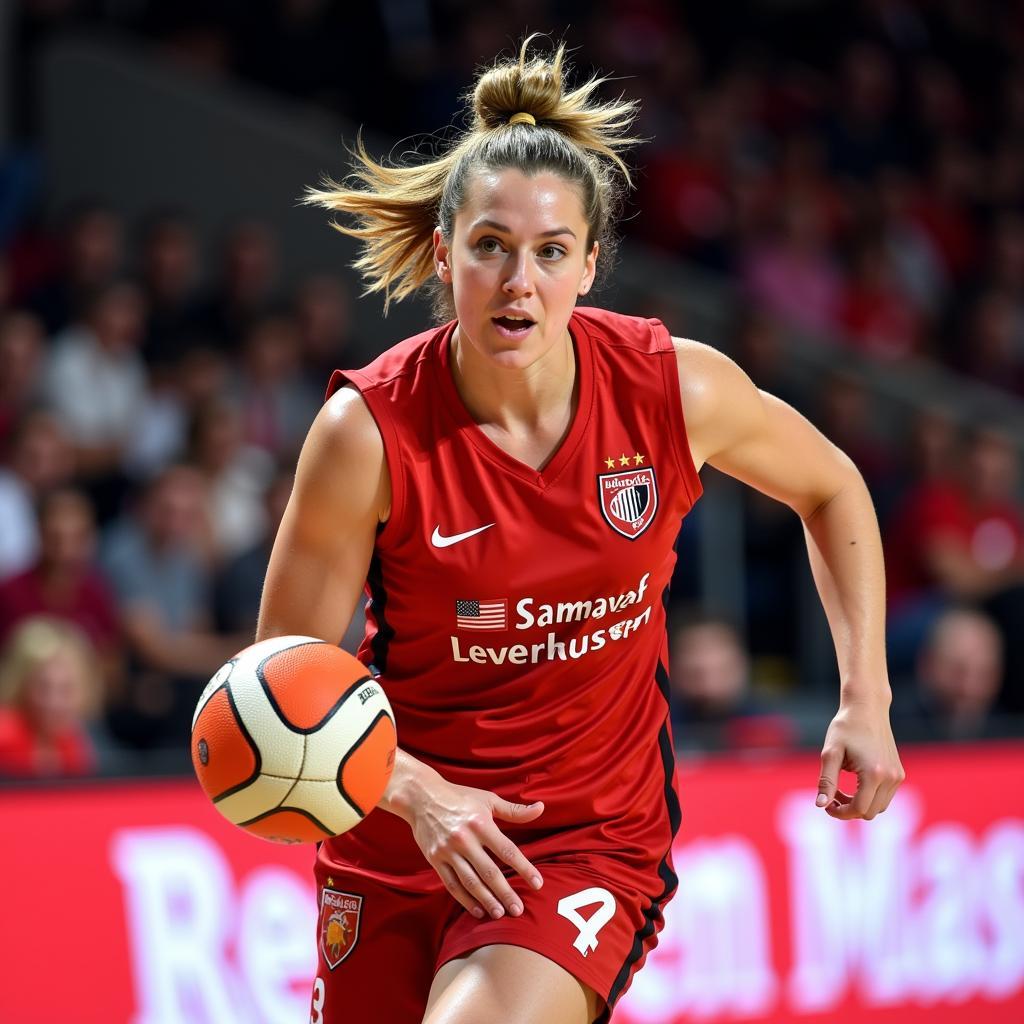 Angelina Geitz im DHB-Pokalfinale mit Bayer Leverkusen