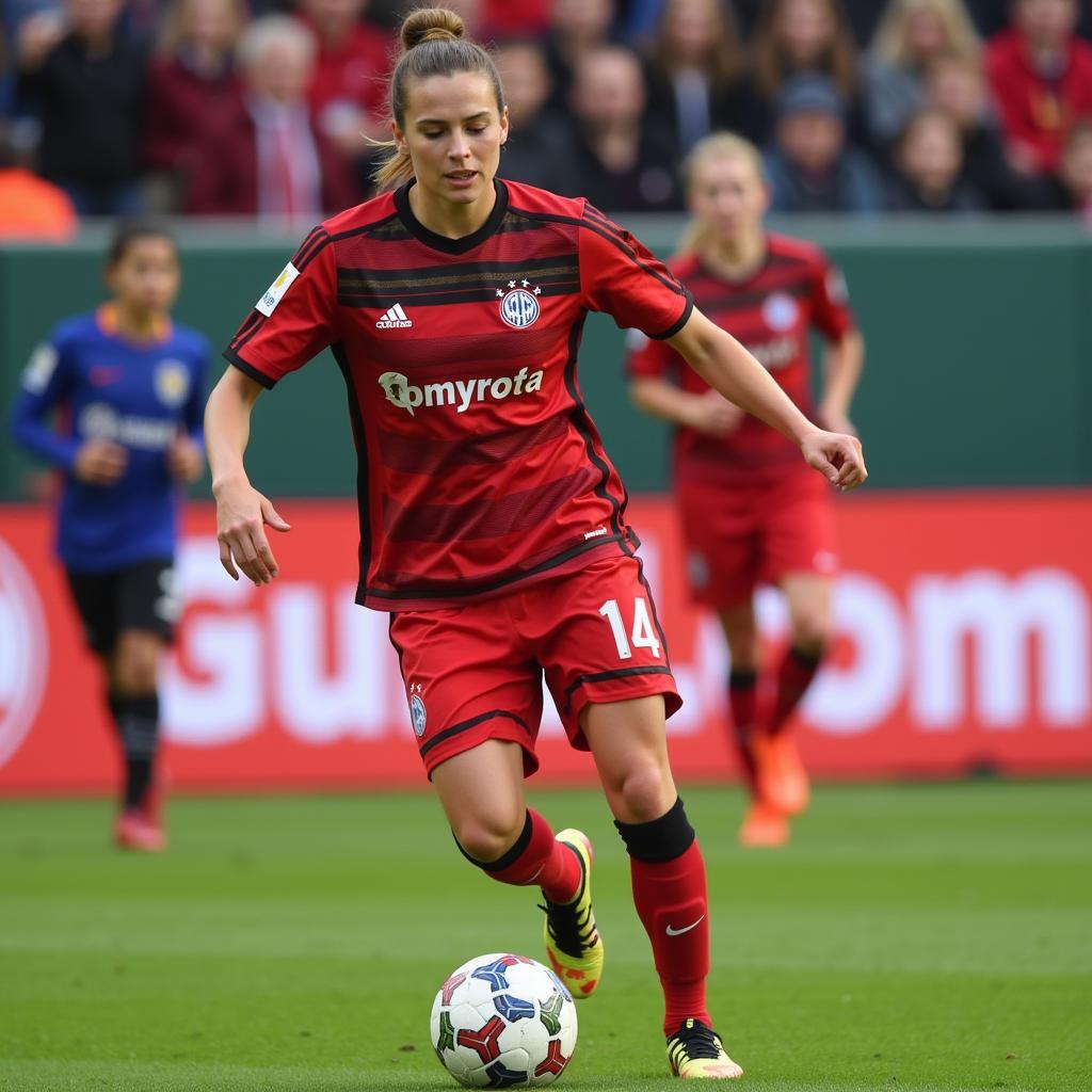 Anna Schilling beim Training mit Bayer 04 Leverkusen