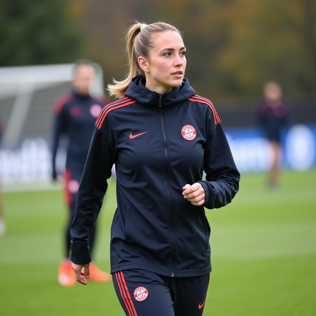 Anna Zlapo im Training mit Bayer Leverkusen