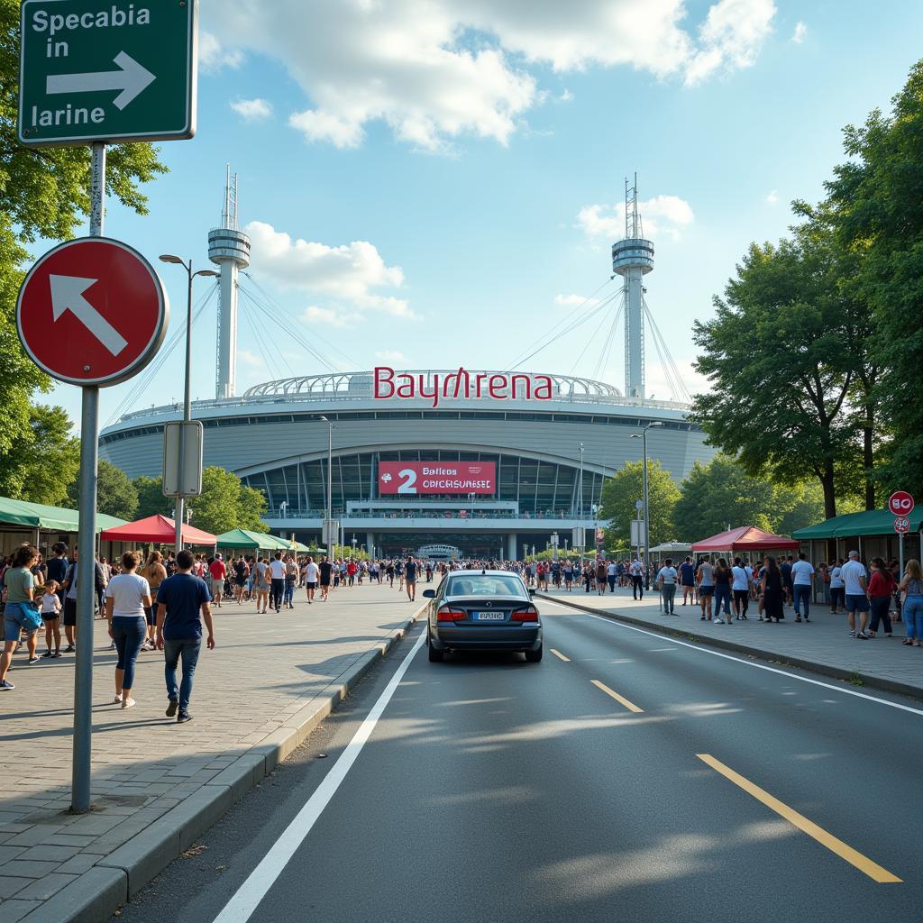 Anreise zur BayArena mit dem Auto