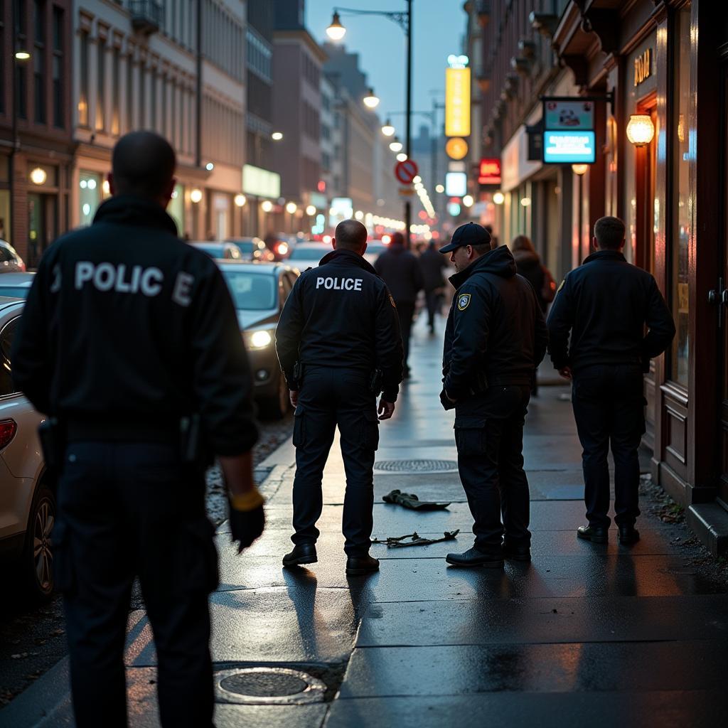 Polizeiliche Ermittlungen am Tatort des Anschlags auf die Kita in Leverkusen