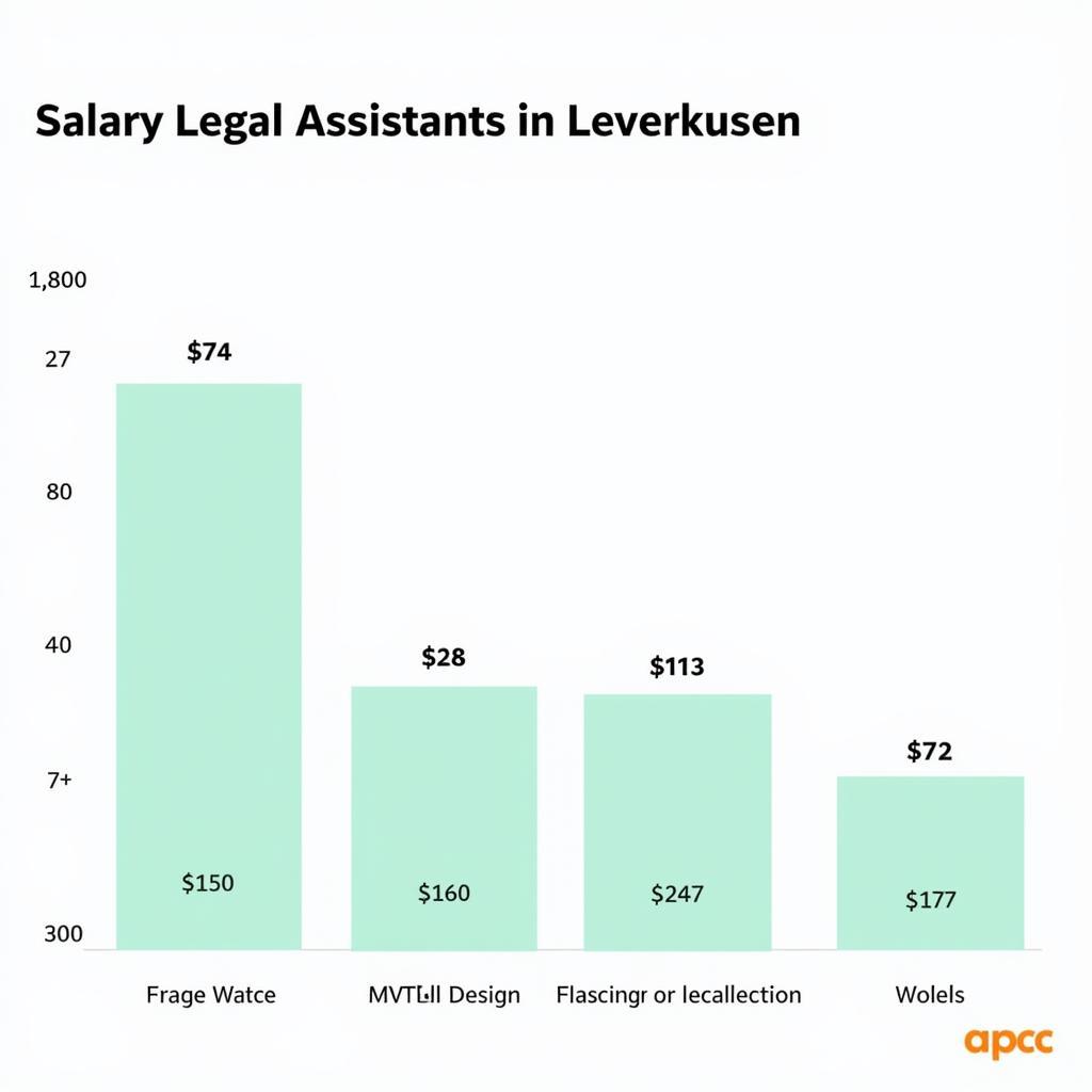 Grafik zur Gehaltsentwicklung von Anwaltsgehilfinnen in Leverkusen.