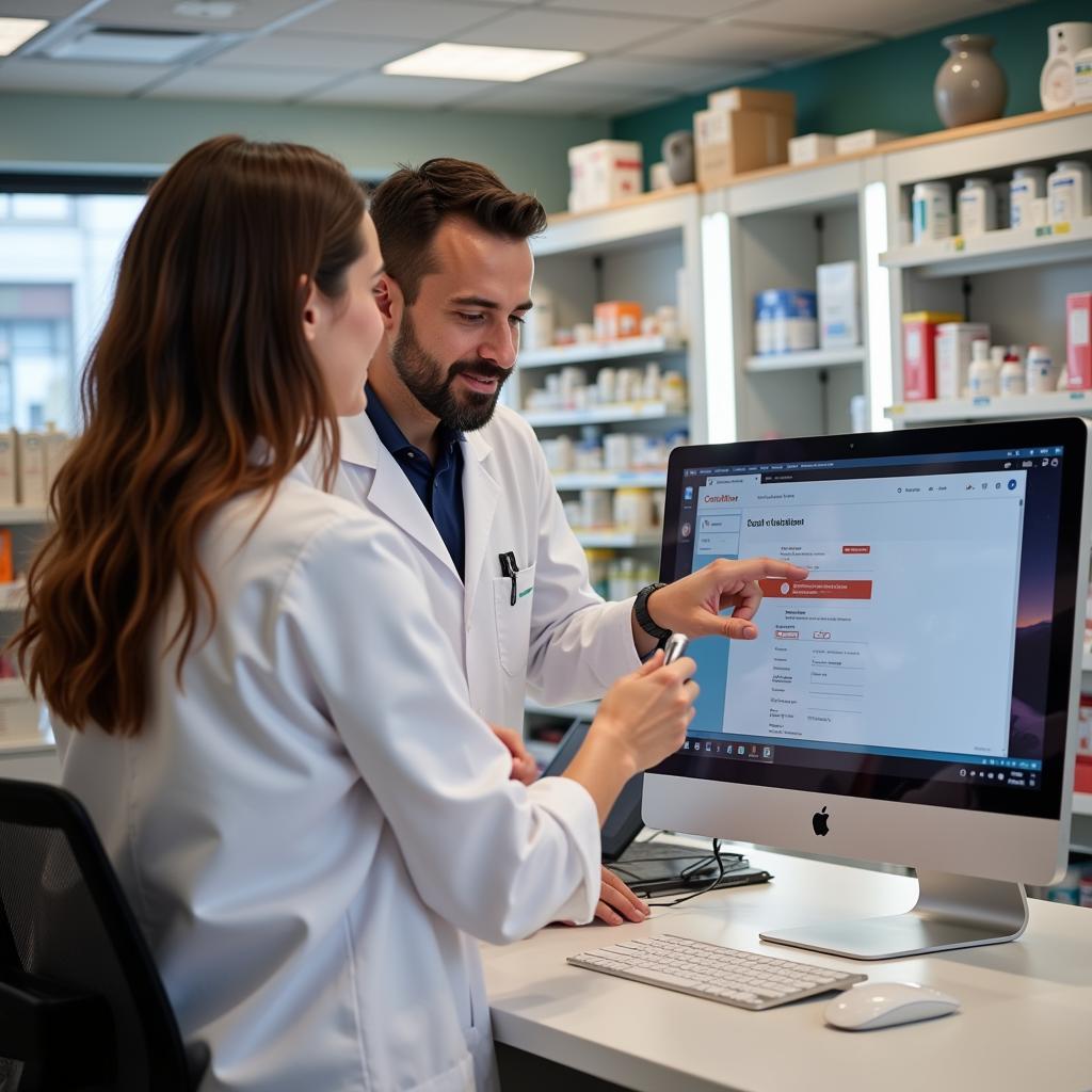 Ausstellung des digitalen Impfpasses in einer Leverkusener Apotheke