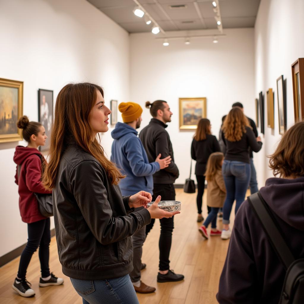 Besucher in der Arathausgalerie Leverkusen