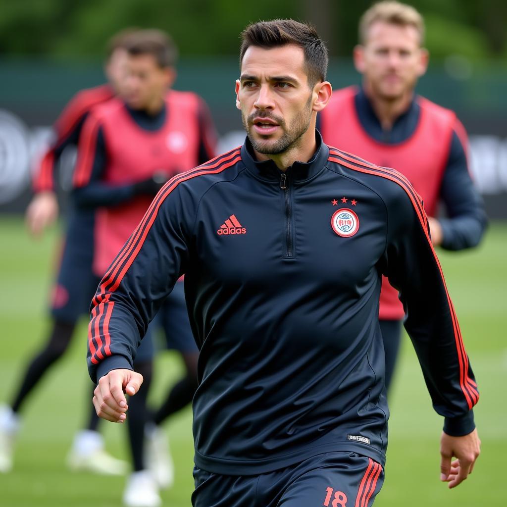 Arturo Carella im Training mit Bayer 04 Leverkusen