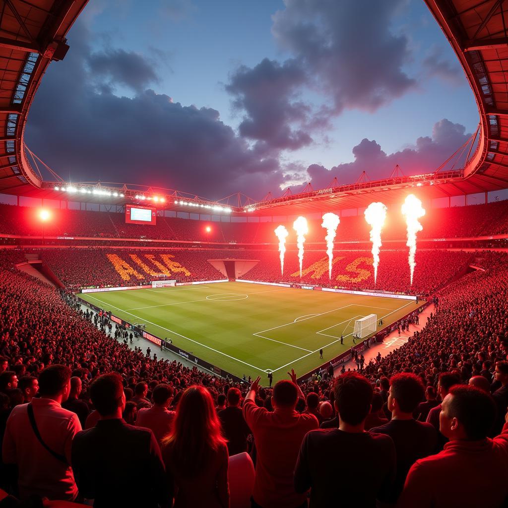 Fans beider Mannschaften im Stadion