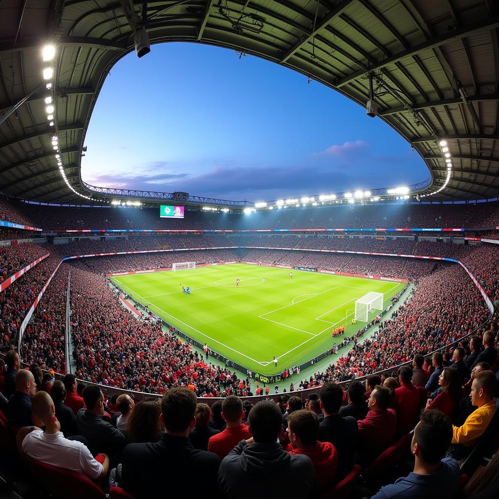 Die Fans von AS Roma und Bayer Leverkusen sorgen für eine tolle Stimmung im Stadion.