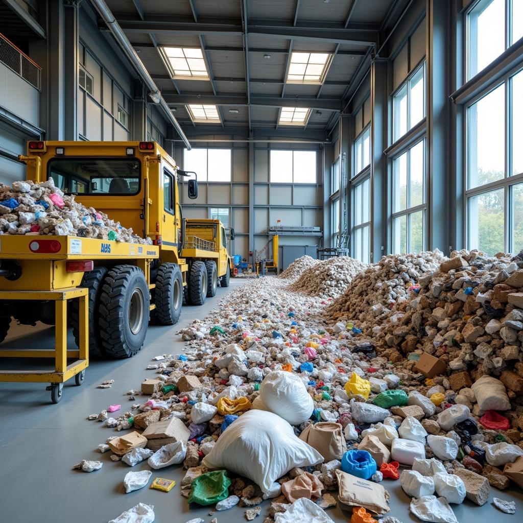 Moderne Sortieranlage im ASEA Wertstoffzentrum Leverkusen