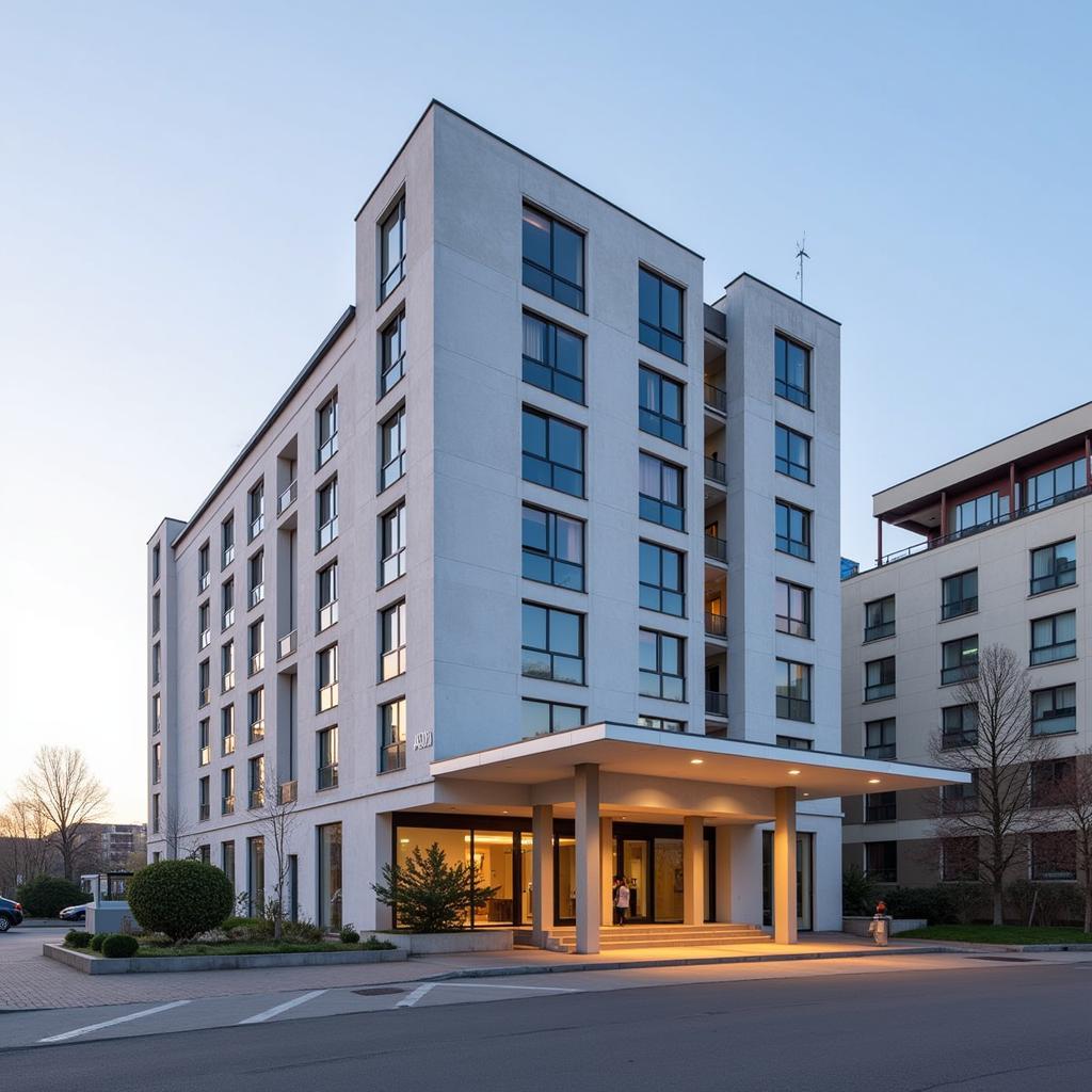 Aussenansicht des Atrium Hotel Leverkusen nach dem Verkauf