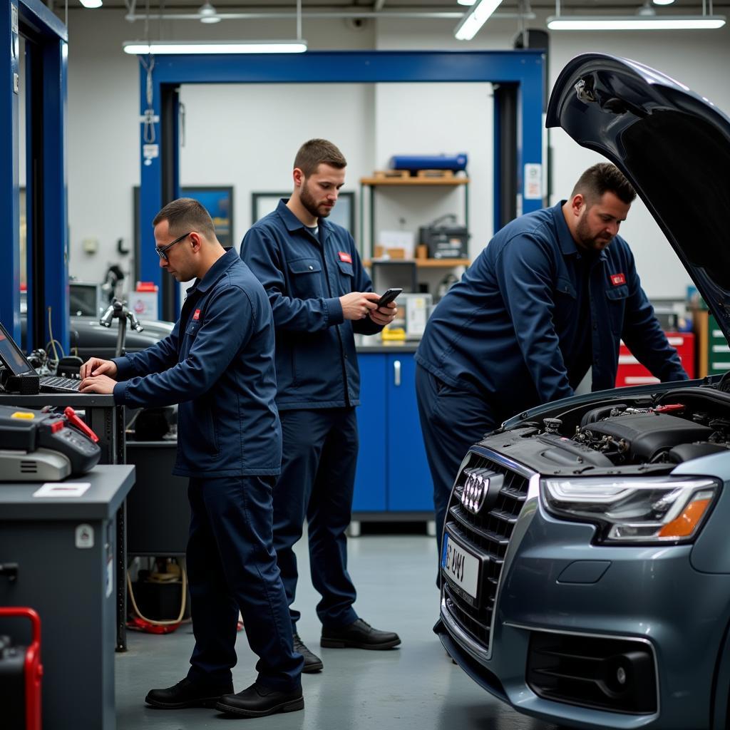 Professionelles Werkstatt-Team im Audi Zentrum Leverkusen