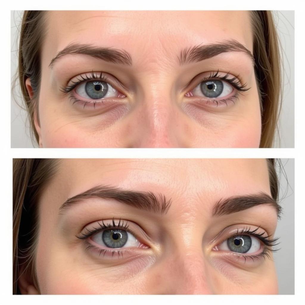 Vorher-Nachher-Bilder von Augenbrauen Microblading in Leverkusen Quettingen