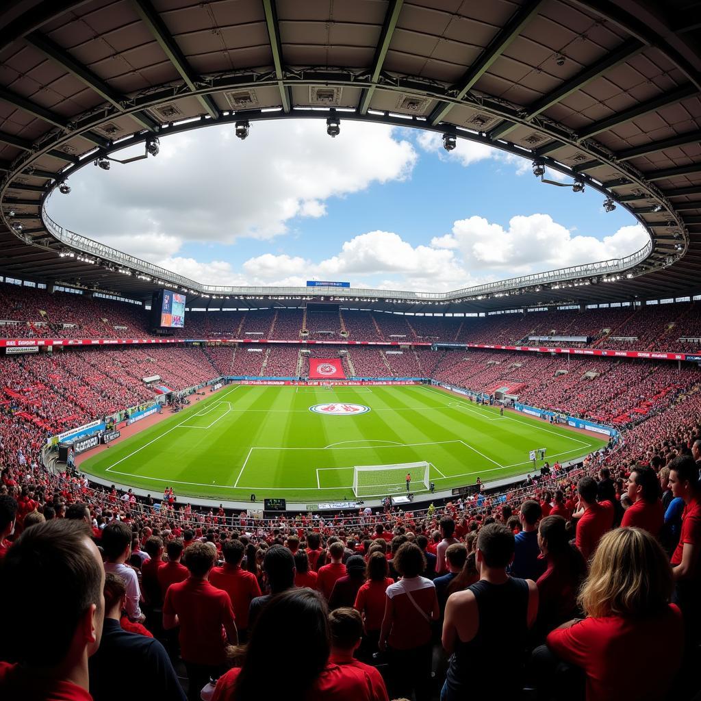 Fans von Augsburg und Leverkusen im Stadion