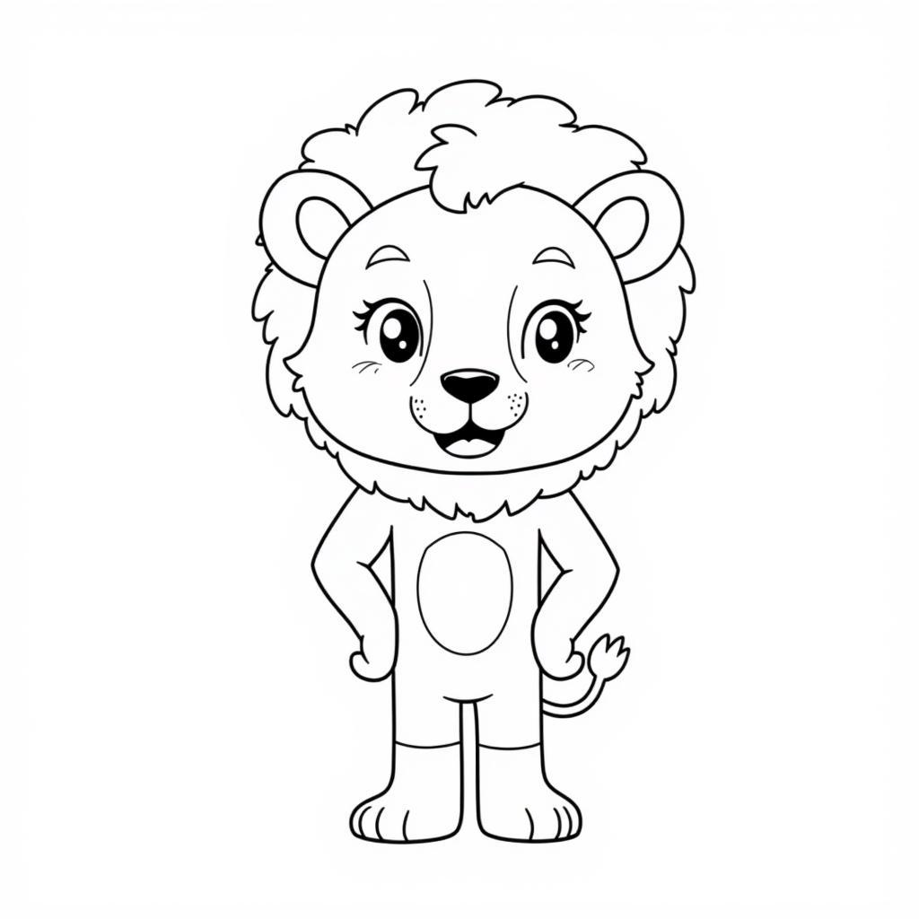 Ausmalbild von Brian the Lion, dem Maskottchen von Bayer 04 Leverkusen