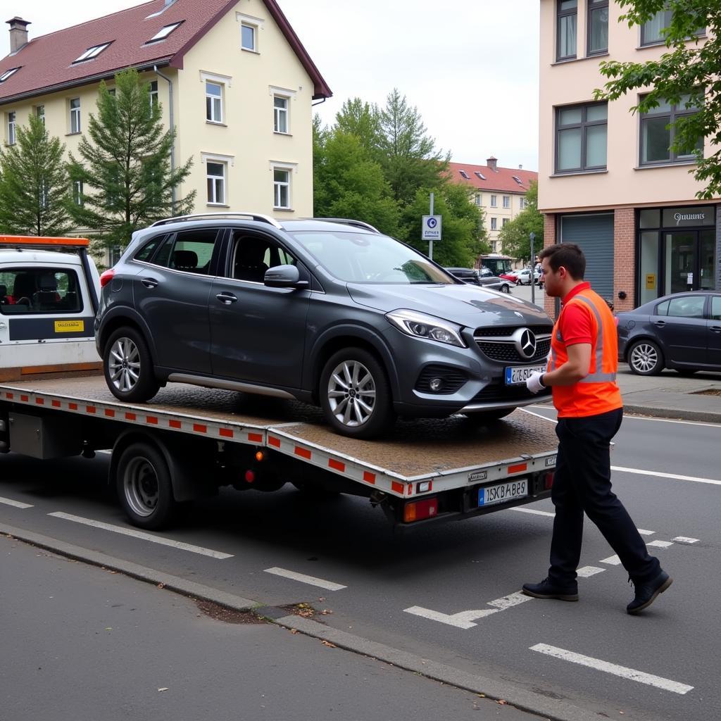 Auto abgeschleppt in Leverkusen wegen Parkverstoß