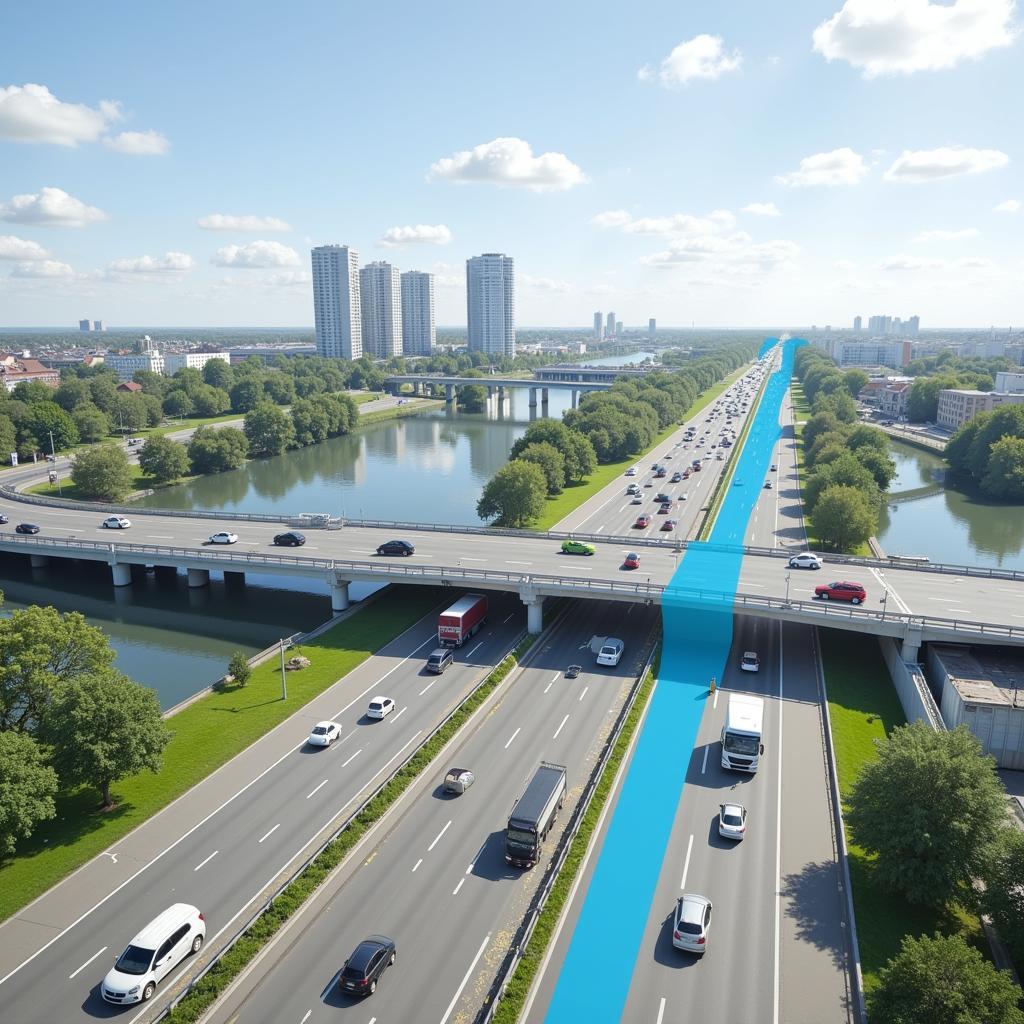 Verkehrsfluss-nach-Fertigstellung-der-neuen-Autobahnbrücke-Leverkusen