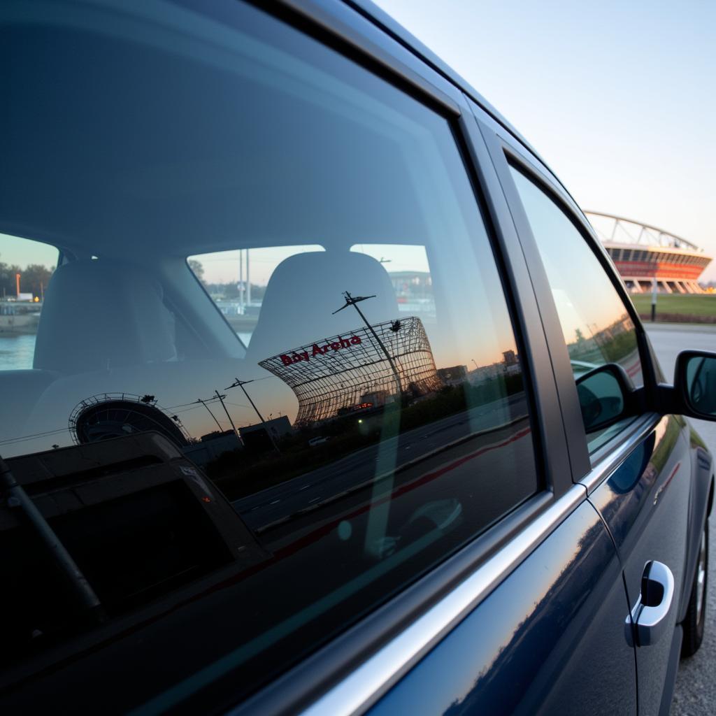 Professionelle Autoscheiben-Tönung für Bayer 04 Fans bei Autoglas Schumacher Leverkusen.