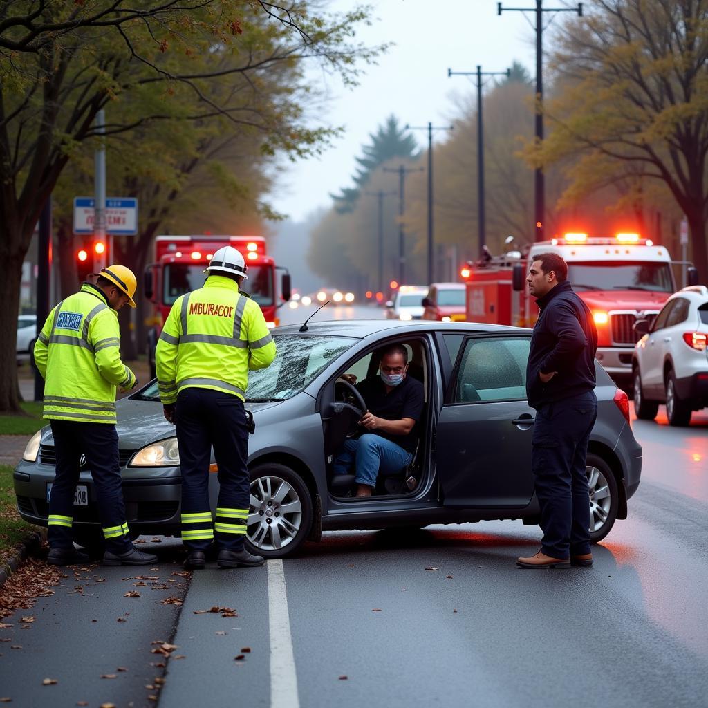 Hilfeleistung nach Autounfall in Leverkusen