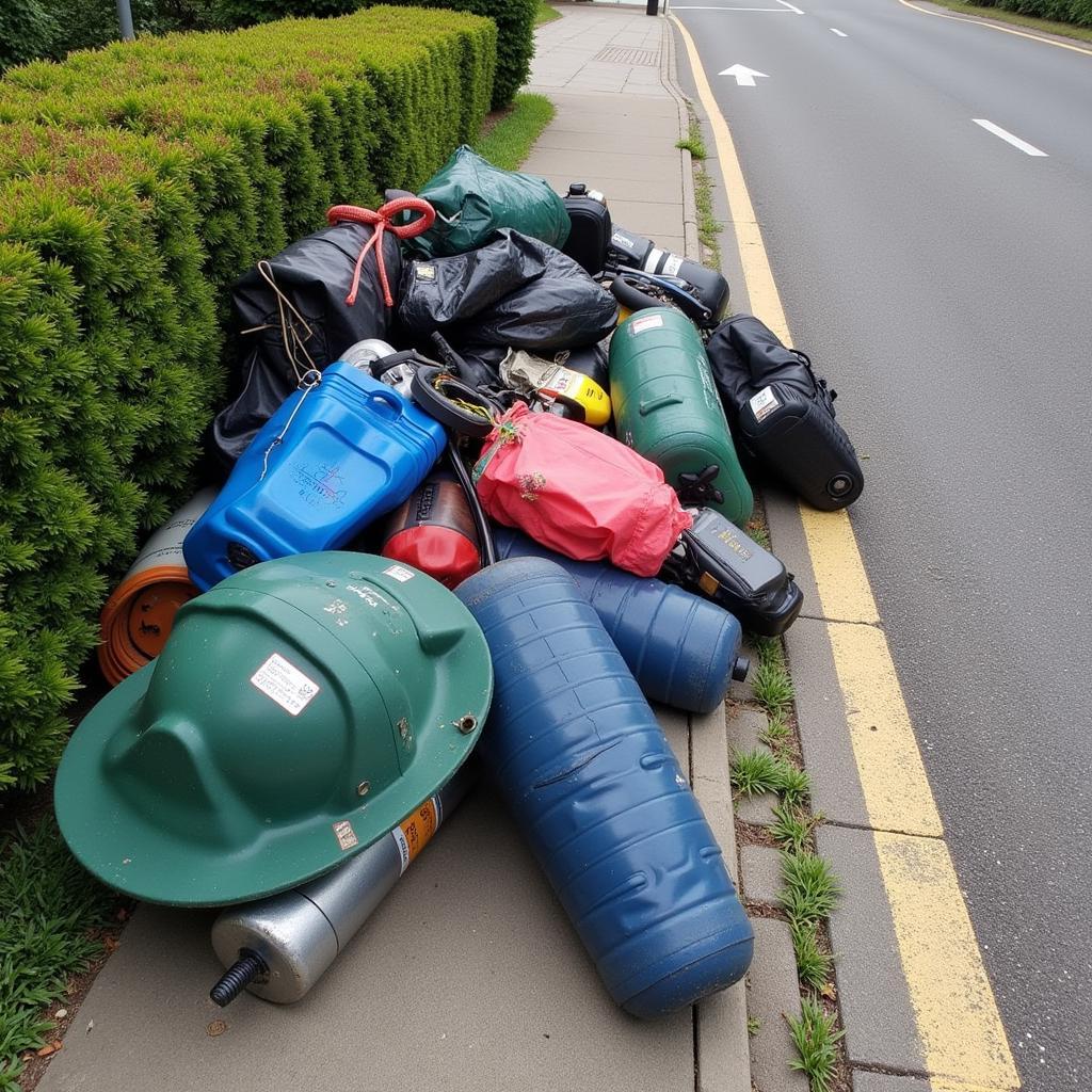 Vorbereitung des Sperrmülls zur Abholung durch AVEA Leverkusen