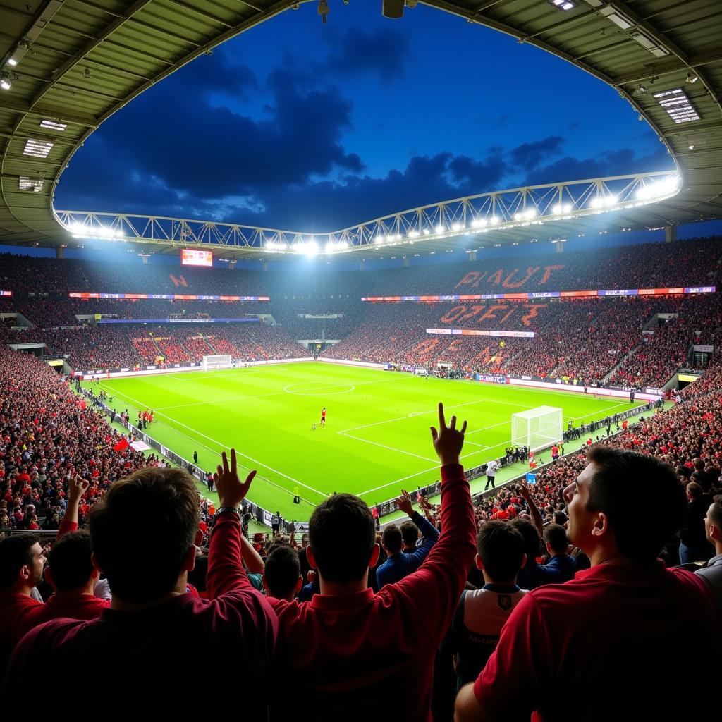 B Leverkusen Schalke Fans im Stadion