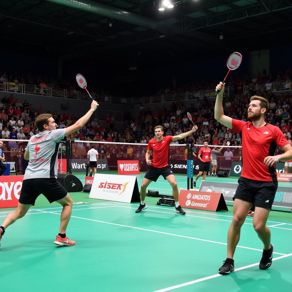 Badminton Turnier Szene in Leverkusen