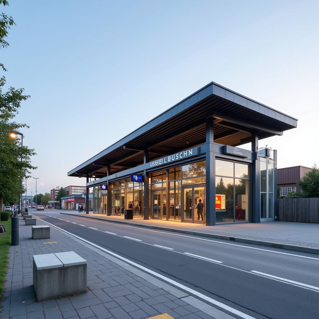 Aussenansicht des Bahnhof Leverkusen Schlebusch