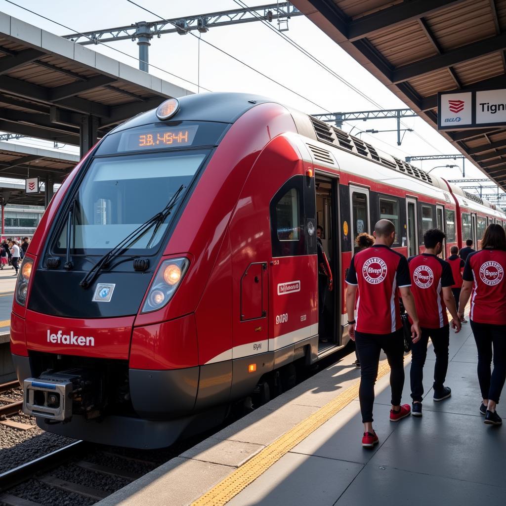 Ankunft am Bahnhof Leverkusen