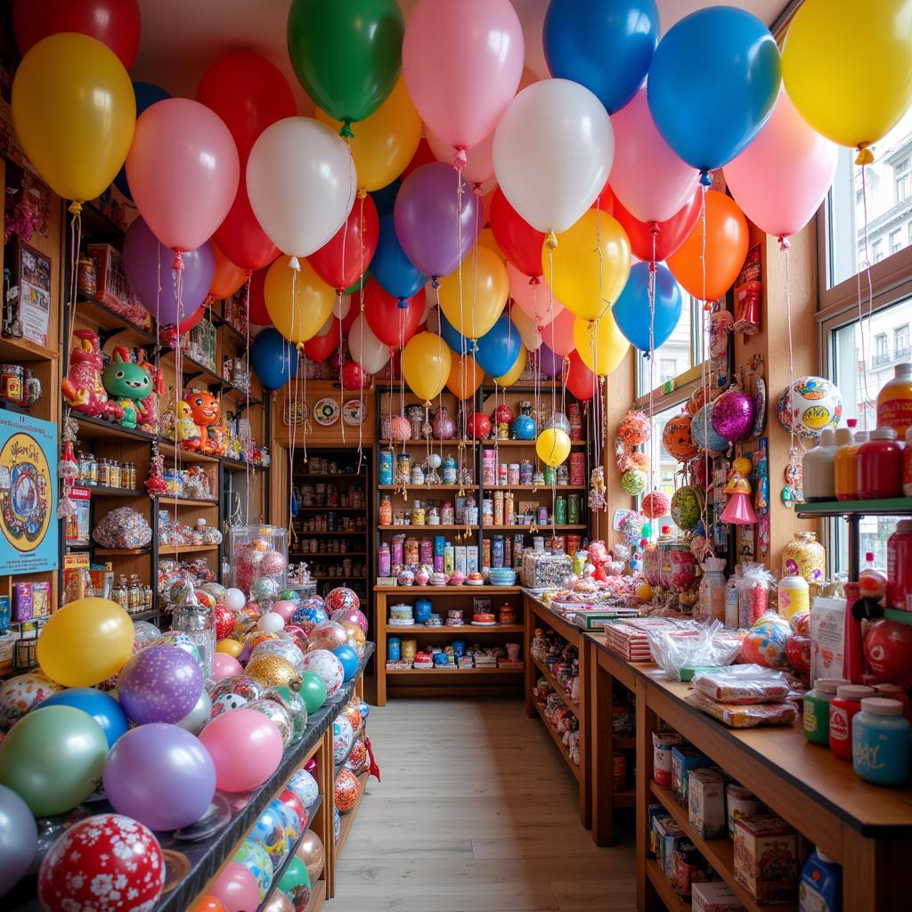 Große Auswahl an Ballons im Geschäft in Hitdorf