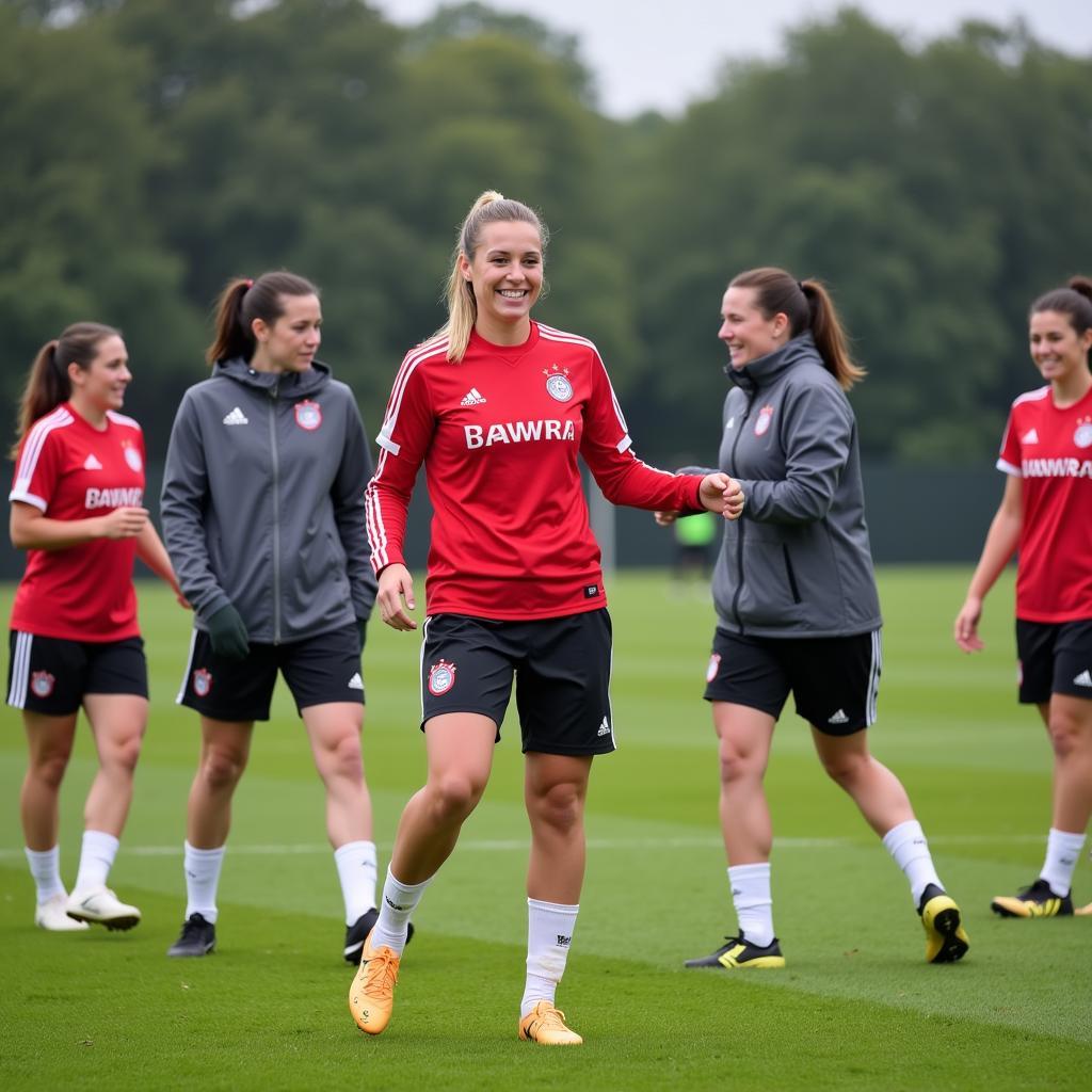 Barbara Fohrer trainiert mit Bayer Leverkusen