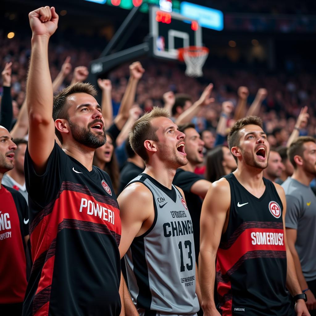 Basketballfans in Leverkusen