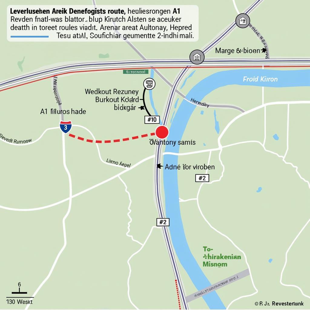 Umleitungsmöglichkeiten für die A1 am Leverkusener Kreuz