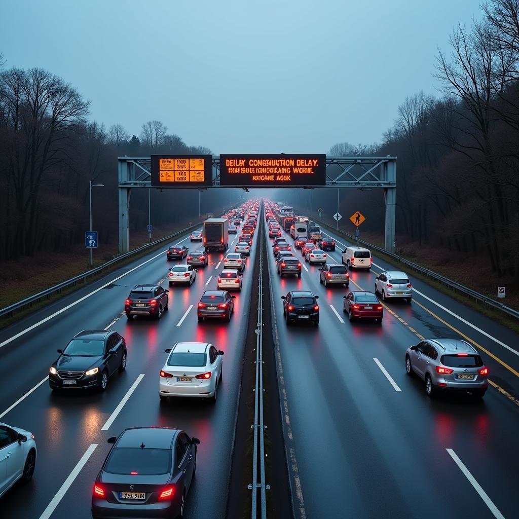 Verkehrslage auf der A1 zwischen Leverkusen und Bremen