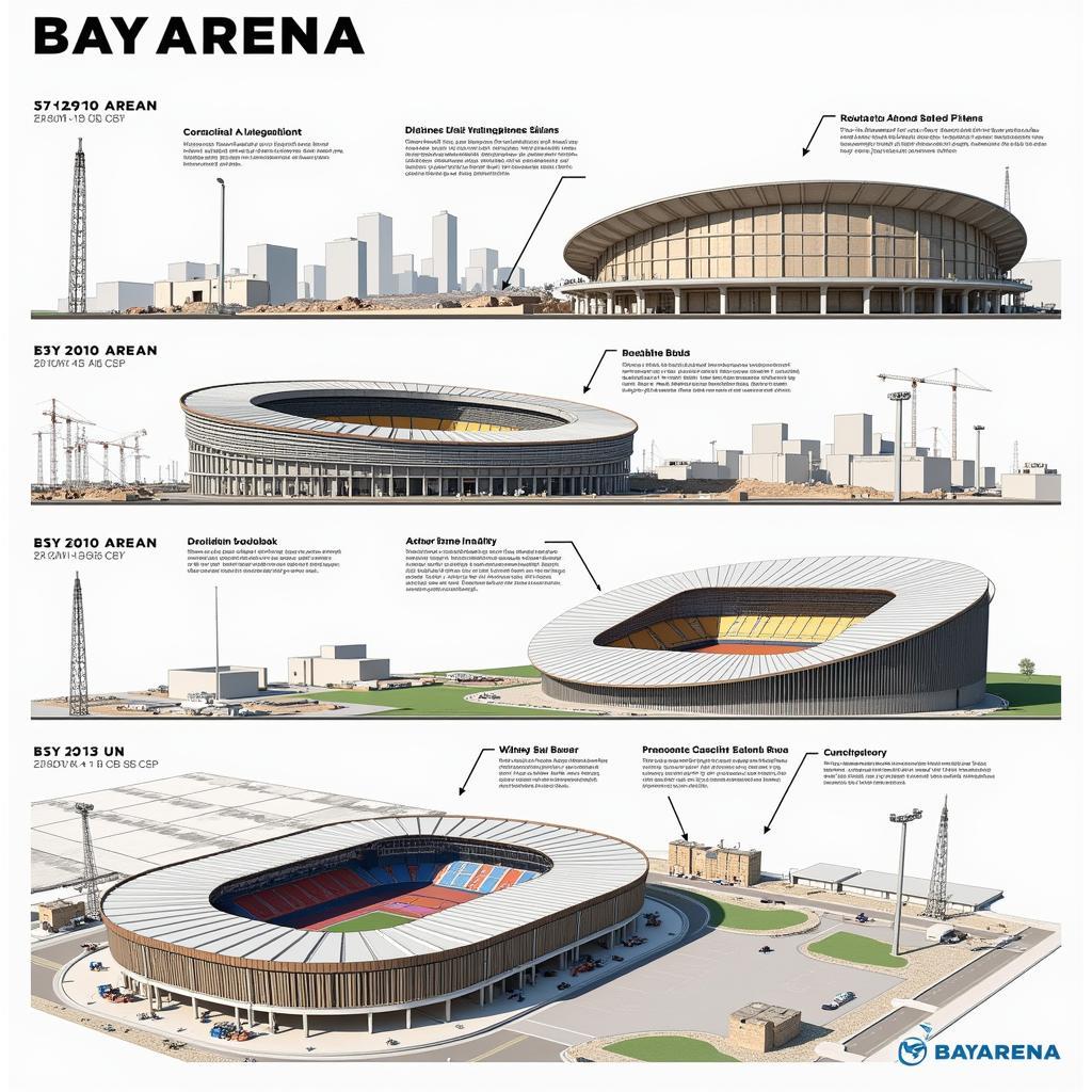 Die BayArena im Wandel der Zeit: Von den Anfängen bis zur modernen Fußballarena.