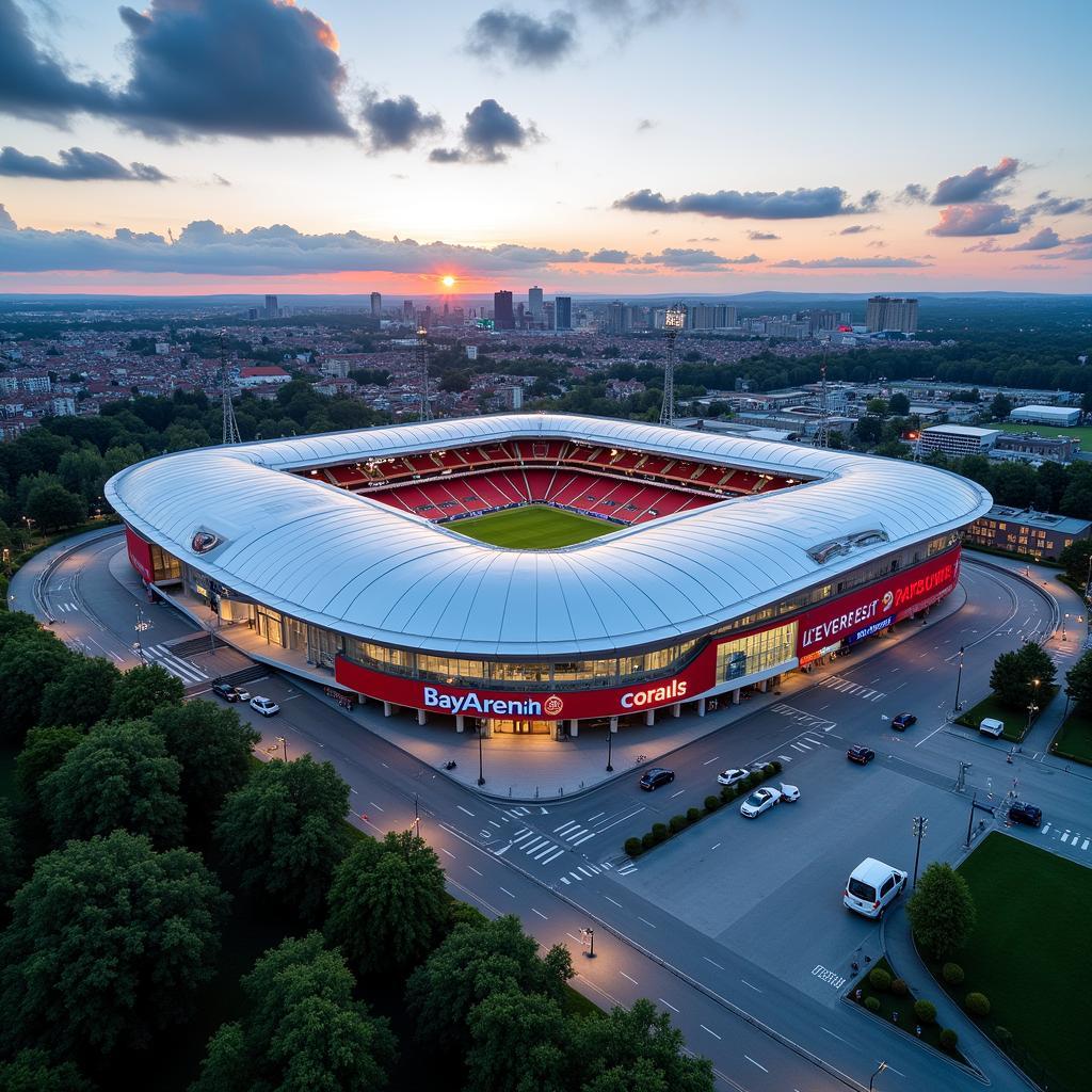 Die BayArena an der Altenberger Str. 125 in Leverkusen.