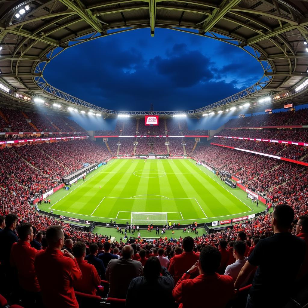 Atmosphäre in der BayArena bei Europa League Spielen