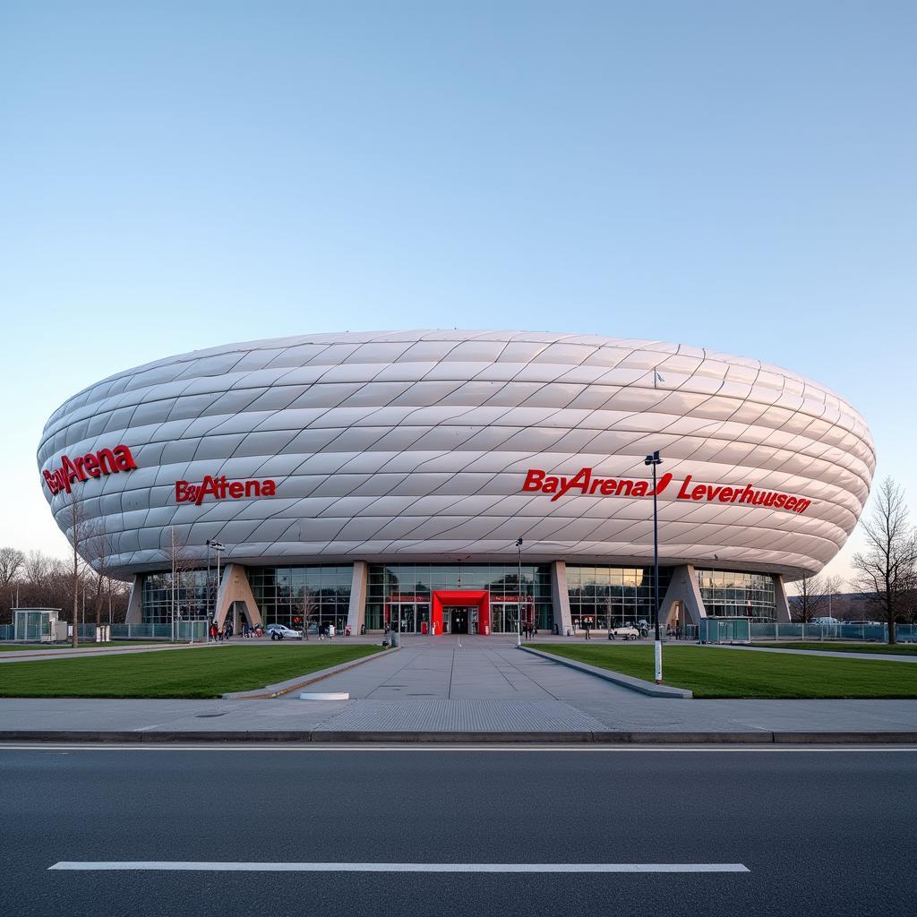 Die BayArena Leverkusen von außen